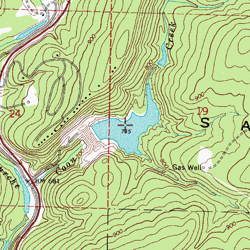 Topographic Map of Fourche Maline Creek Site 4 Reservoir, OK