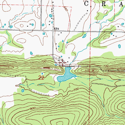 Topographic Map of Fourche Maline Creek Site 8 Reservoir, OK