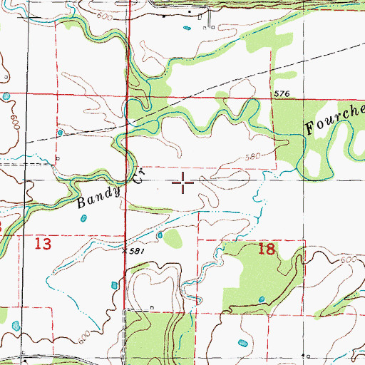 Topographic Map of Fourche Maline Creek Site 9 Reservoir, OK