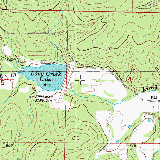 Topographic Map of Fourche Maline Creek Site 13 Dam, OK