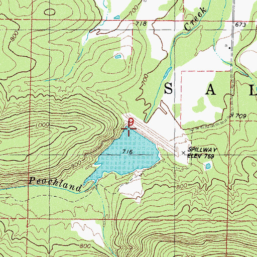Topographic Map of Fourche Maline Creek Site 14 Dam, OK