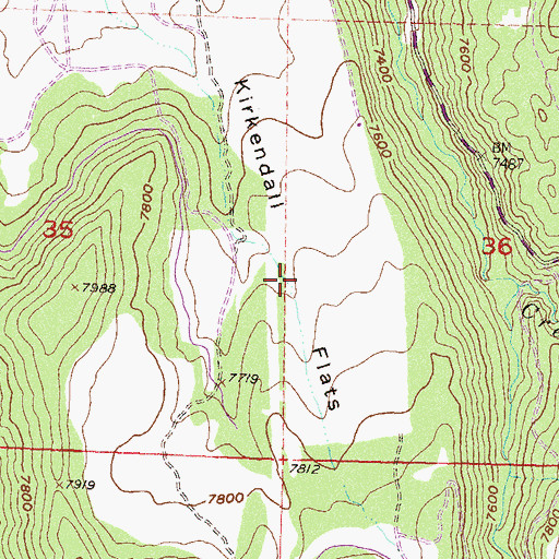 Topographic Map of Kirkendall Flats, CO
