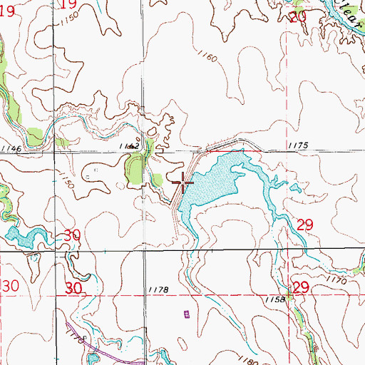 Topographic Map of Uncle John Creek Site 12 Dam, OK