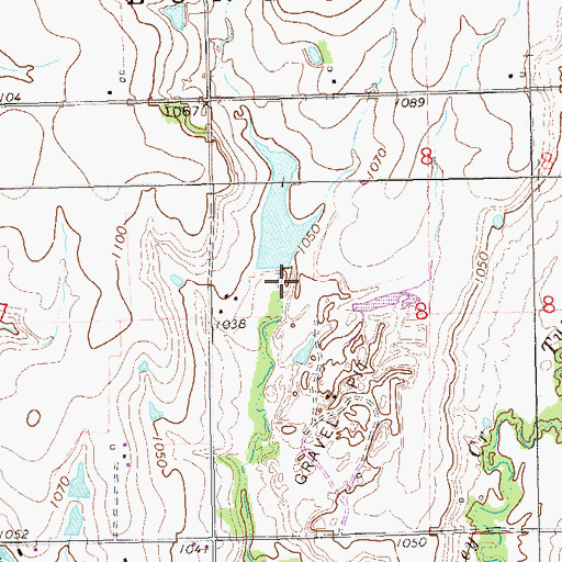 Topographic Map of Schrickram Dam, OK