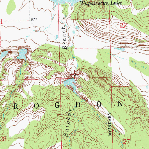 Topographic Map of Delaware Creek Site 5 Dam, OK