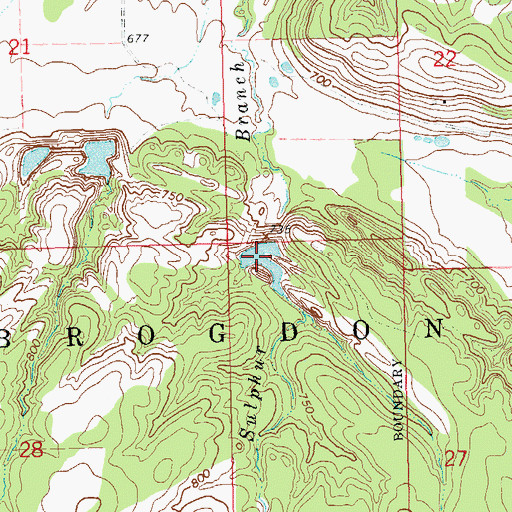 Topographic Map of Delaware Creek Site 5 Reservoir, OK