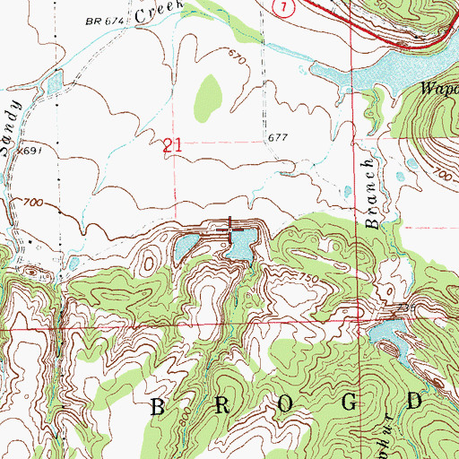 Topographic Map of Delaware Creek Site 6 Dam, OK
