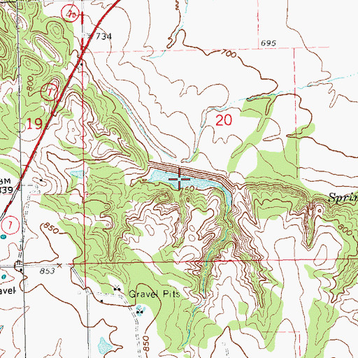 Topographic Map of Delaware Creek Site 7 Reservoir, OK