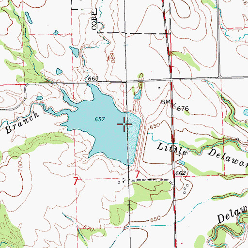 Topographic Map of Delaware Creek Site 10 Dam, OK