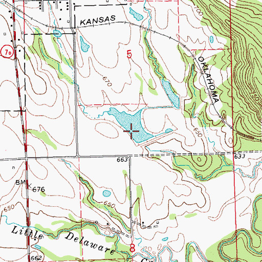 Topographic Map of Delaware Creek Site 11 Dam, OK