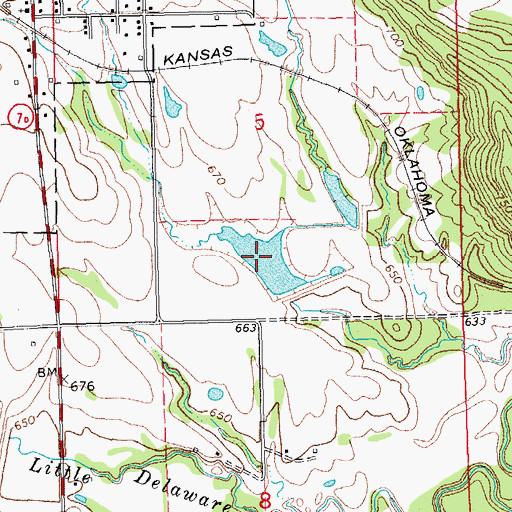 Topographic Map of Delaware Creek Site 11 Reservoir, OK