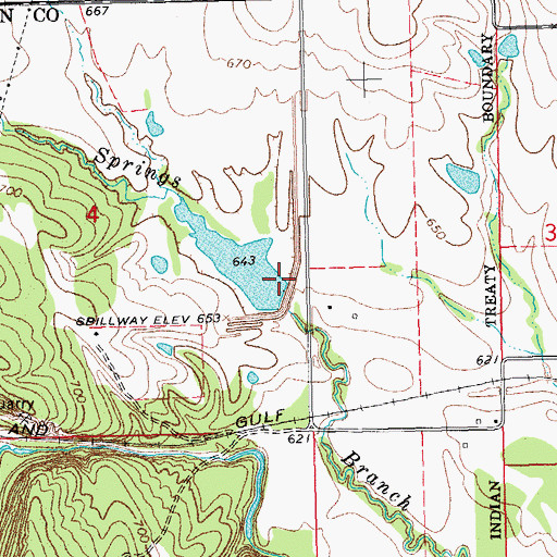 Topographic Map of Delaware Creek Site 12 Dam, OK