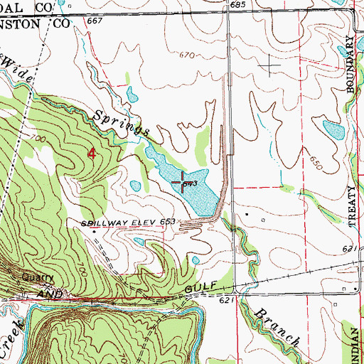 Topographic Map of Delaware Creek Site 12 Reservoir, OK