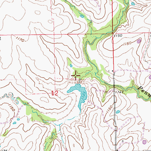 Topographic Map of Pennington Creek Site 2 Dam, OK