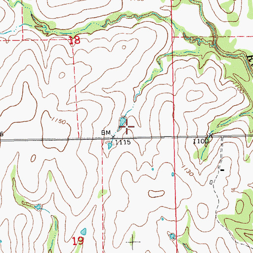 Topographic Map of Nichols Lake Dam, OK