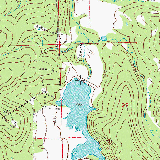 Topographic Map of Little Wewoka Creek Site 18 Reservoir, OK