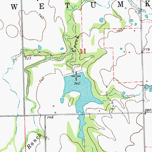 Topographic Map of Little Wewoka Creek Site 16 Dam, OK