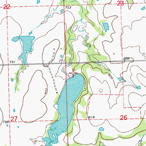 Topographic Map of Little Wewoka Creek Site 15 Dam, OK