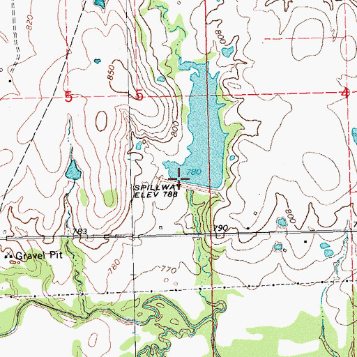 Topographic Map of Little Wewoka Creek Site 7 Reservoir, OK