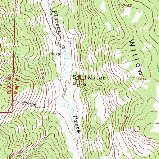 Topographic Map of Stillwater Park, CO