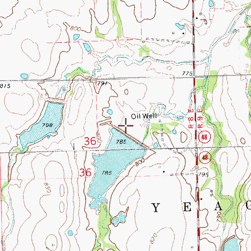 Topographic Map of Big Wewoka Creek Site 36 Reservoir, OK