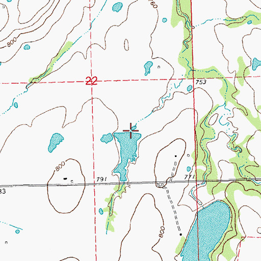 Topographic Map of Oknoname 063040 Dam, OK