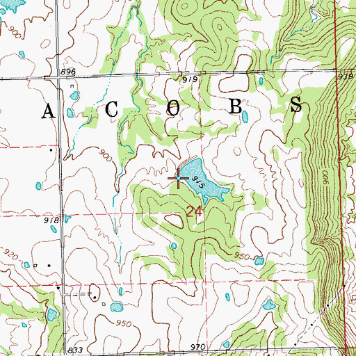 Topographic Map of Oknoname 063030 Dam, OK