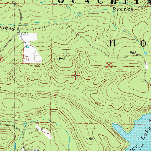 Topographic Map of Cedar Lake Dam, OK