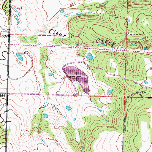 Topographic Map of Cowden Lake, OK