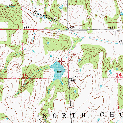 Topographic Map of Oknoname 08103 Dam, OK