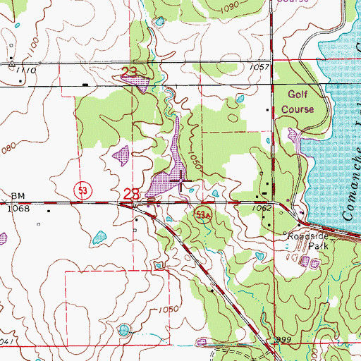 Topographic Map of Oknoname 137084 Dam, OK