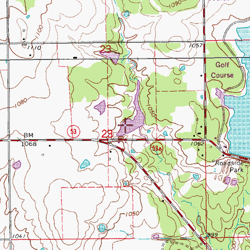 Topographic Map of Oknoname 137084 Reservoir, OK