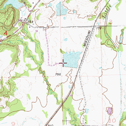 Topographic Map of Oknoname 123013 Dam, OK
