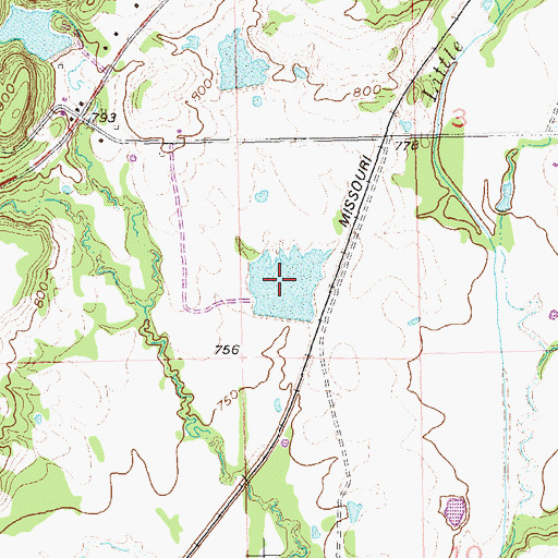 Topographic Map of Oknoname 123013 Reservoir, OK