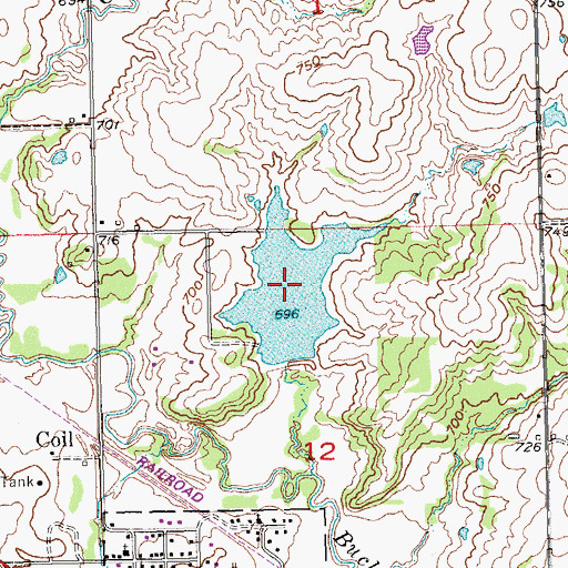 Topographic Map of Stonewall Lake, OK