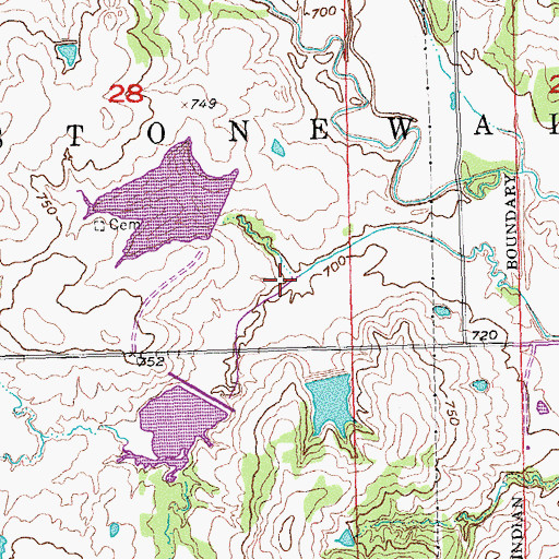 Topographic Map of Miller Lake, OK