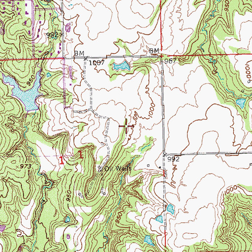 Topographic Map of Engle Lake, OK