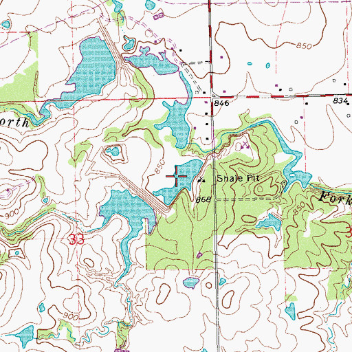 Topographic Map of Oknoname 123014 Reservoir, OK