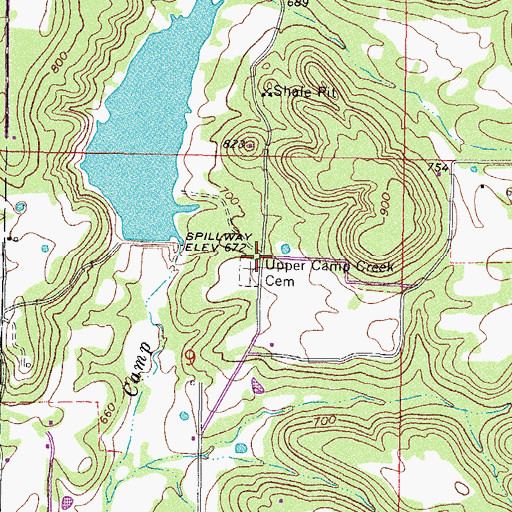 Topographic Map of Muldrow Lake, OK