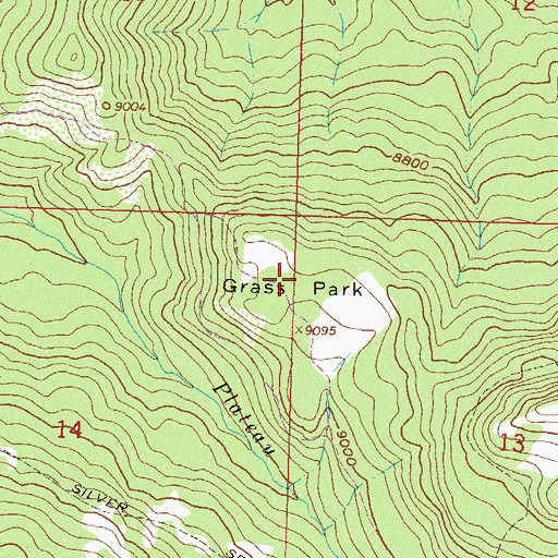 Topographic Map of Grass Park, CO