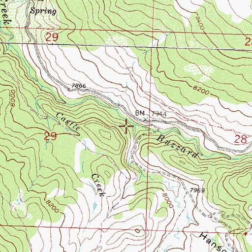 Topographic Map of Porter Creek, CO