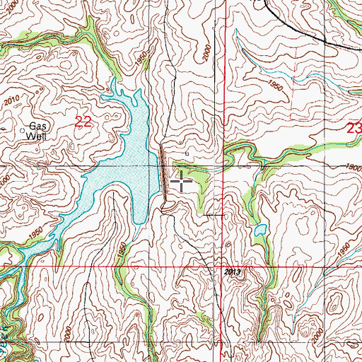 Topographic Map of Beaver Dam Creek Site 3, OK