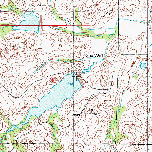 Topographic Map of Beaver Dam Creek Site 1, OK