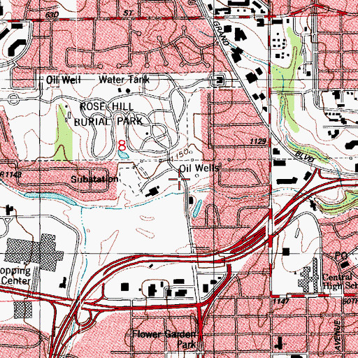 Topographic Map of Belle Isle Dam, OK