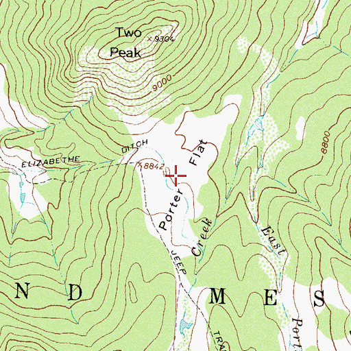 Topographic Map of Porter Flat, CO