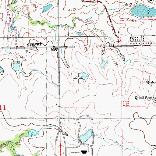 Topographic Map of Oknoname 21 Dam, OK