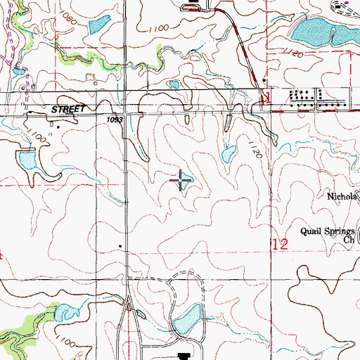 Topographic Map of Oknoname 21 Reservoir, OK