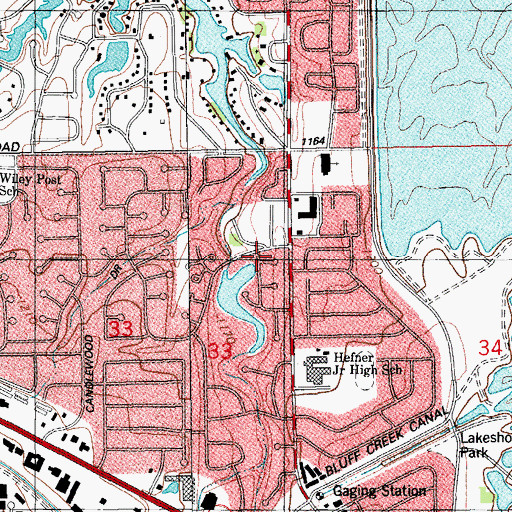 Topographic Map of Lansbrook Dam, OK