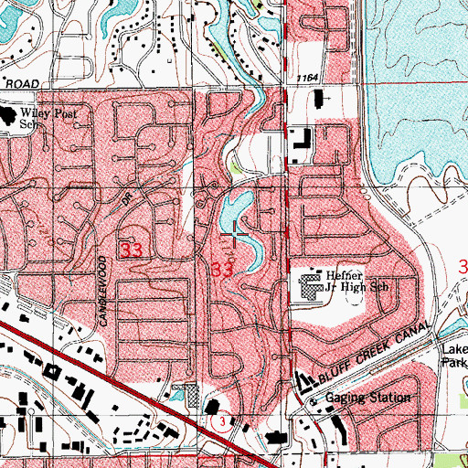 Topographic Map of Lansbrook Lake, OK