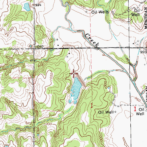 Topographic Map of Bear Fall Coon Creek Site 32 Dam, OK